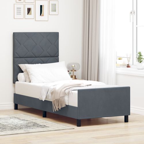 Cadre De Lit Vidaxl Gris Foncé 80x200 Cm Velours