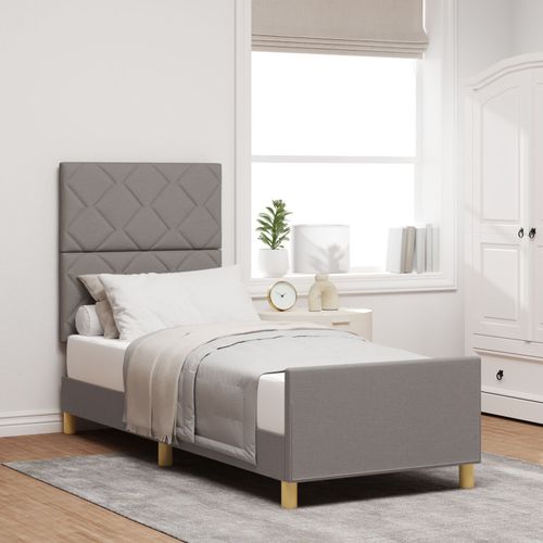 Vidaxl Cadre De Lit Taupe 80x200 Cm En Tissu