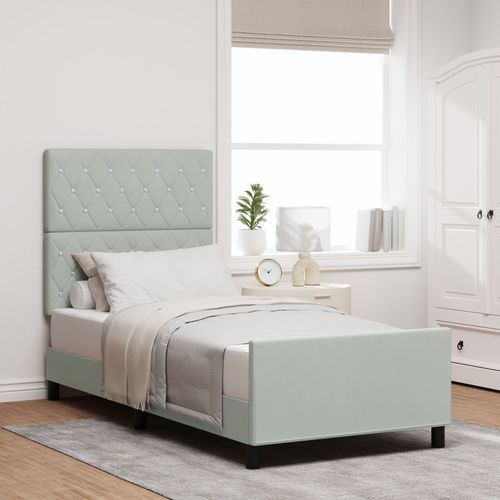 Lit Vidaxl Gris Clair 100x200 Cm En Velours