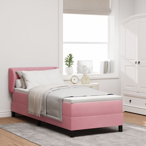 Lit Boxspring Vidaxl Avec Matelas Rose 80x200 Cm En Velours