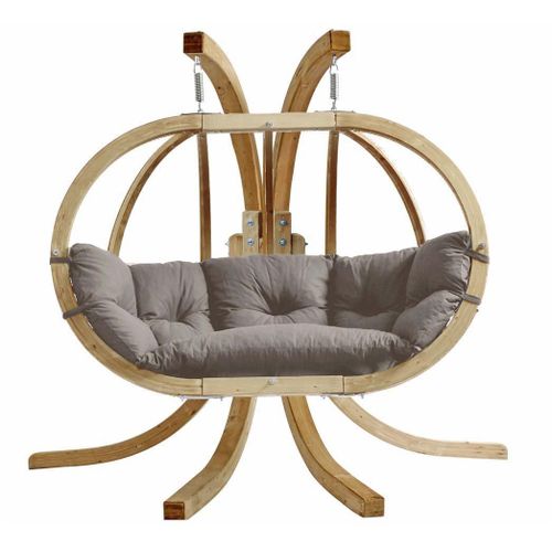 Ensemble Canapé Suspendu Avec Support Globo Royal Taupe - Coussin Imperméable