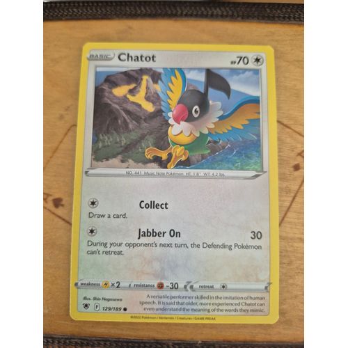 Carte Pokémon Chatot 129/189 -- Pijako