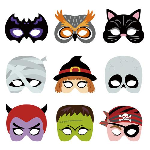 Masques d'animaux de dessin animé pour la décoration d'Halloween, masque en papier MUNIPaper Zombie, théâtre, costume pour enfant, décor de fête de bonne journée