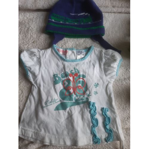 Tee-Shirt Kiss Melody Taille 3m : Beach Club Malibu, Avec Bonnet