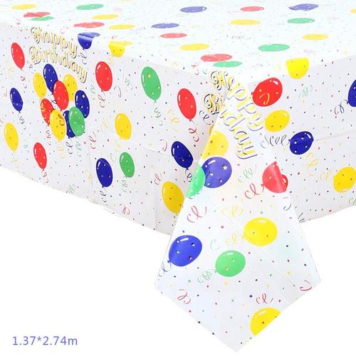 Nappe jetable de couleur à pois 54x108 pouces, douce et mignonne, décor de fête de 1er anniversaire, couverture de Table pour enfants et adultes