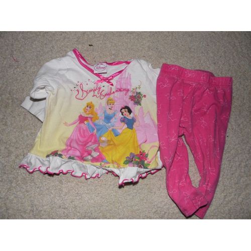 Joli Pyjama Bébé Fille 2 Pièces Disney Les Princesses Taille 9/12 Mois Idée Cadeau