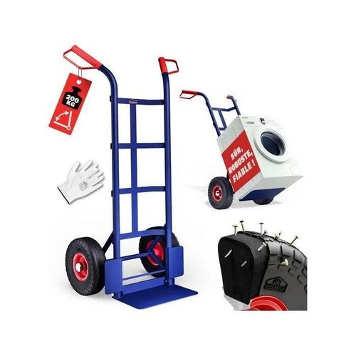 Diable Pliant pneus Pleins PU increvable Max. 200kg déménagement Charge Lourde Atelier Diable de manutention Chariot Transport