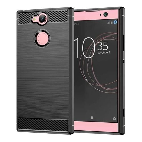 Coque Sony Xperia Xa2 Tpu - Conception En Fibre De Carbone Antichoc,Noir Noir