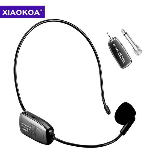 XIAOKOA 2.4G Microphone sans fil casque micro pour amplificateur vocal haut-parleur karaoké ordinateur enseignement réunion Yoga chant CHINA