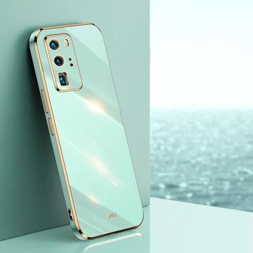 Coque Antichoc Huawei P40 Pro - Placage 6d Bord Or Tpu,Vert Menthe Vert Menthe