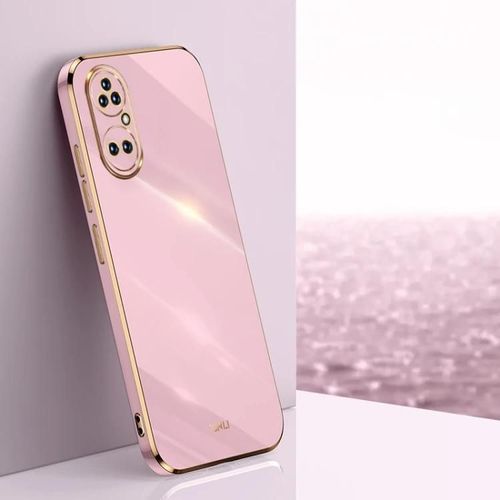 Coque Antichoc Huawei P50e Tpu - Placage 6d Bord Or,Violet Cerise Violet Cerise