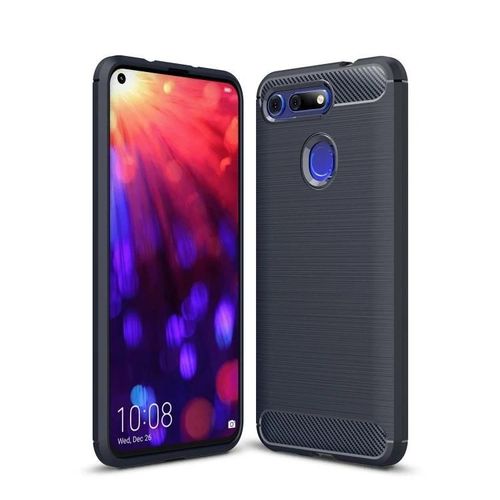 Coque En Tpu En Fibre De Carbone - Texture Brossée Antichoc Pour Huawei Honor View 20 - Bleu Marine Bleu Marine