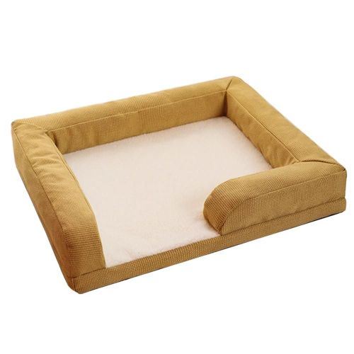 Lit D'hiver Pour Animaux De Compagnie Éponge De Massage 3d Canapé Chaud Pour Chat Confortable Chenil En Peluche Jaune Vif,Moyen 62cm * 50cm