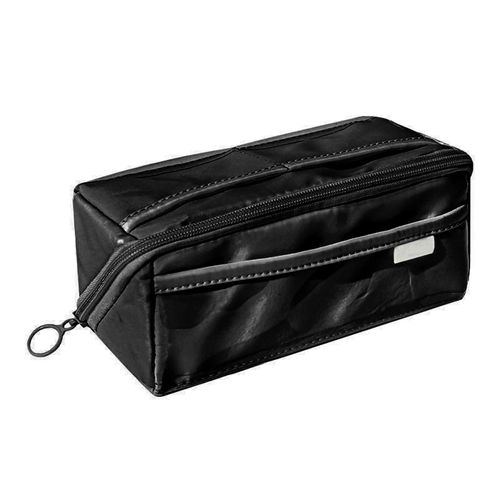 Trousse À Crayons En Forme De Prisme Avec Couche Transparente Grande Capacité Papeterie Sac De Rangement Papeterie D'étudiant Noir