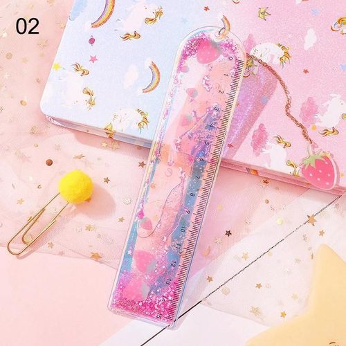 Mignon Dessin Animé Intégré Quick-Sand Règle Multifonctionnel Étudiant Papeterie Règle Avec Pendentif Pour Les Enfants 02