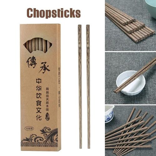 10paires 25 Cm Baguettes En Bois Fait À La Main Lavable Au Lave-Vaisselle Chinois Style Classique Cadeau Nouveau