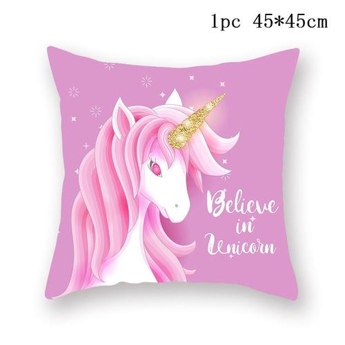 Housse De Coussin Licorne Pour Filles, Taie D'oreiller, Décoration De Lit, Canapé, Voiture, Maison, 45x45cm