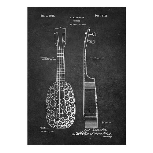 Instruments de musique dessins Art Déco Abstrait Affiche d'Art Mural Simple Ligne Pour Salon Chambre 20x25cm,A