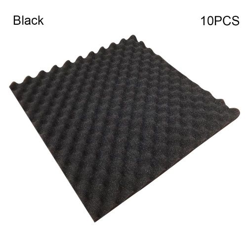 10 pcs KTV mousse acoustique oeuf studio isolation acoustique absorption 50x50x2cm panneau de mousse noir,50 * 50 * 2cm