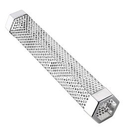 Barbecue Grill Acier inoxydable Fumoir Tube Granulés de bois Boîte de fumage à froid Barbecue Grill Accessoires 12 pouces