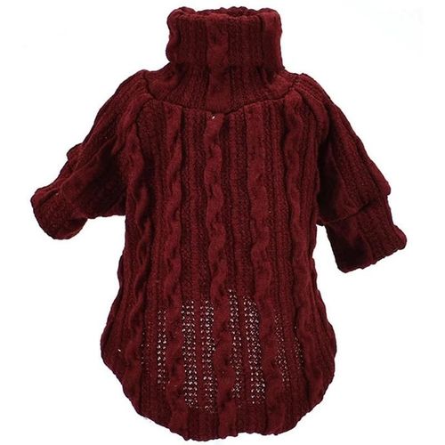 Vêtements Pour Animaux De Compagnie Vêtements Pour Chiens Respirants Chien Doux Durable Chien Mignon Tricoté Pull Chiot Vêtements Pour Animaux De Compagnie Vin Rouge,S