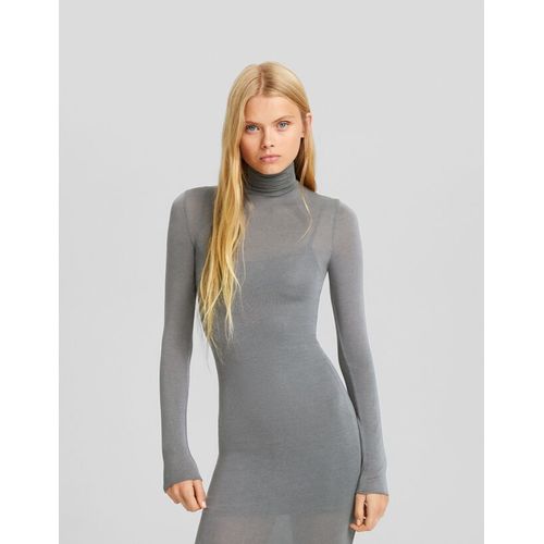 Robe Longue Col Roule Manches Longues Femme L Gris Rakuten