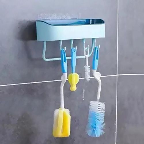 Ensemble De Brosse À Biberon Pour Bébé Avec Étui De Rangement Polyvalent Réutilisable Mamelon Tasses En Paille Outils De Nettoyage Bleu,A