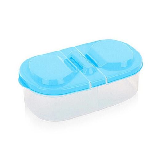 Pot de cuisine divers avec couvercle Boîte de rangement multifonctionnelle à double compartiment pour réfrigérateur de cuisine bleu
