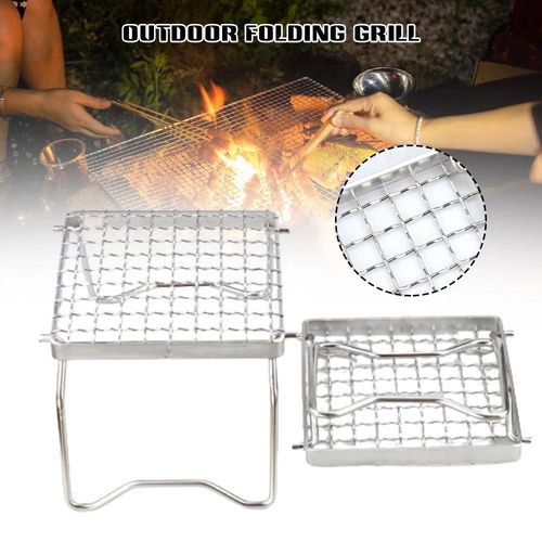 Mini support de cuisinière pliant en acier inoxydable d'extérieur Petit barbecue-gril Set Pot Rack