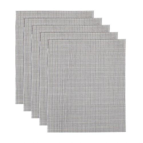 33 x 40cm 5pcs Grill Mesh Mat Tapis de barbecue antiadhésifs pour grill extérieur Feuilles de barbecue réutilisables pour barbecue à gaz noir,5PCS