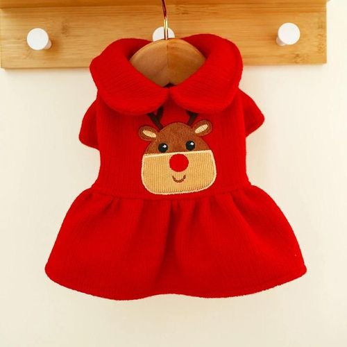Chien Noël Robe Et Sweat À Capuche Durable Doux Chien Mignon Imprimé Chiot Vêtements Pour Animaux Respirant Xs,Robe