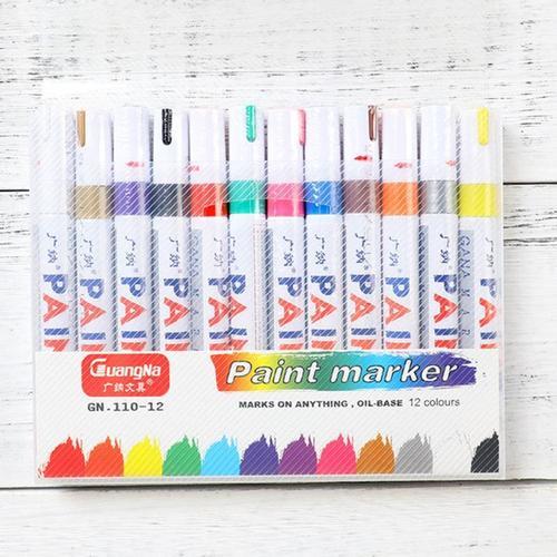 Marqueurs De Peinture Permanents En Métal, Stylo Étanche Coloré Pour Pneus De Voiture, Livraison Directe, 12 Pièces/Lot