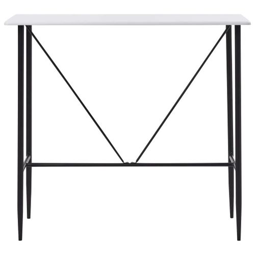 Table De Bar Blanc 120x60x110 Cm Mdf