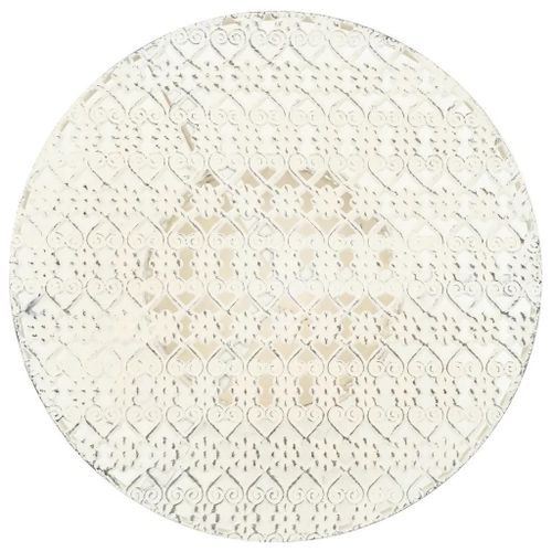 Table De Bistro Style Vintage Ronde Metal 40x70 Cm Blanc