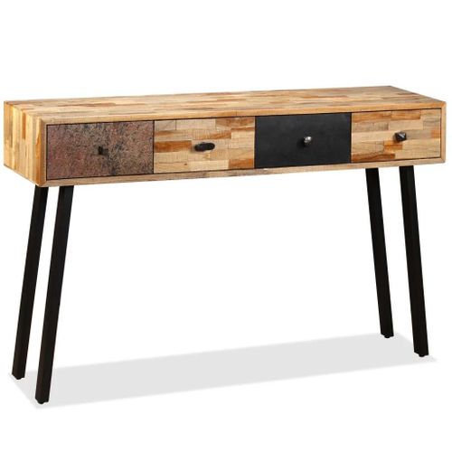 Table Console Teck Massif De Recuperation 120 X 30 X 76 Cm