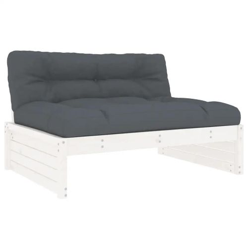 Canape Central 120x80 Cm Blanc Bois De Pin Massif