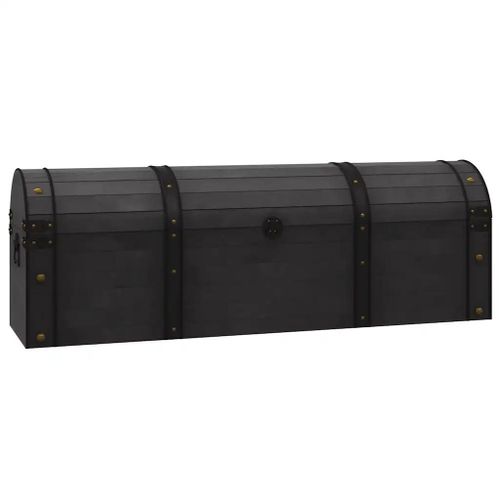 Coffre De Rangement Bois Massif Style Vintage 120x30x40 Cm