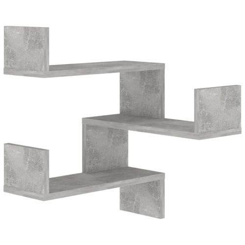 Etagere Murale D'angle Gris Beton 40x40x50 Cm Bois D¿Ingenierie