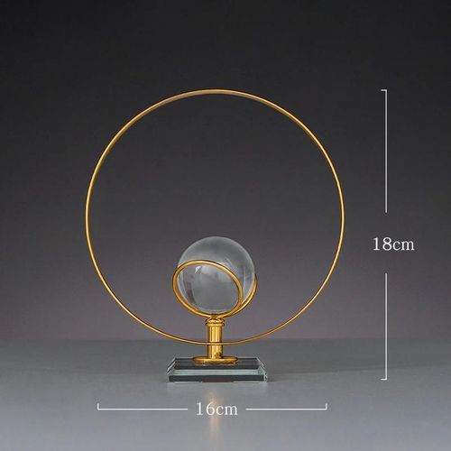 Boule de cristal ornement Belle boule de verre de cristal clair Art Crafts pour le bureau à domicile Decor Type d'anneau