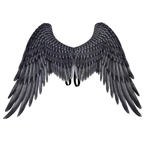 Non-Tissé Tissu Festif Fête Ailes D'ange Halloween Surdimensionné Noir Blanc Ailes Costume Accessoires Noir Adulte,Ailes D'ange
