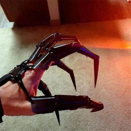 Doigts Articulés Halloween Doigts Gants Avec Articulation Flexible Halloween Party Dress Cosplay Costume Accessoires Noir Main Gauche