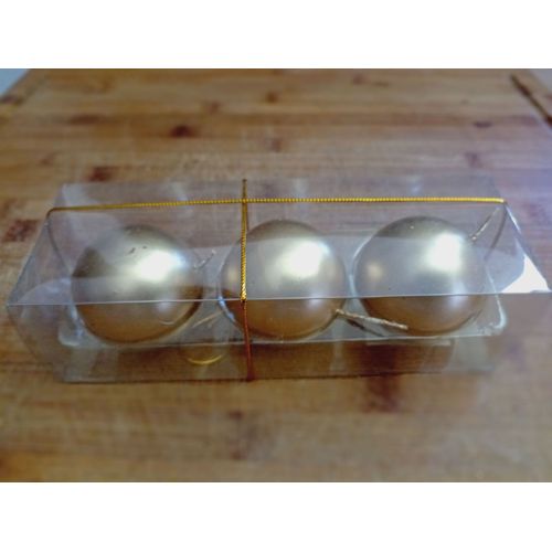 Lot De 3 Bougies Dorees