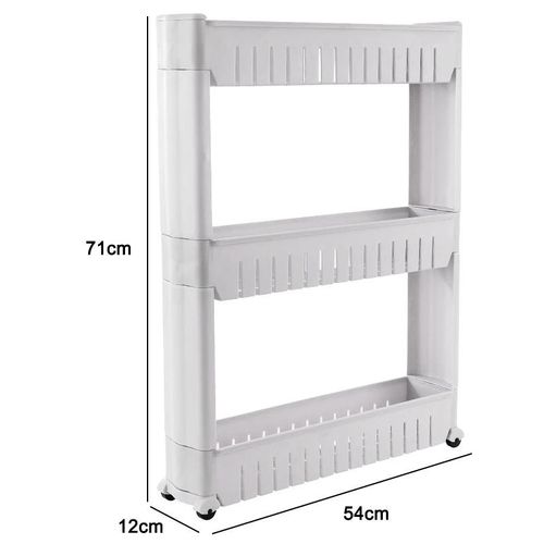 Organisateur D'étagère Mobile Avec 3 Grands Paniers De Rangement Rack De Rangement De Garde-Manger Coulissant Mince Pour Les Espaces Étroits