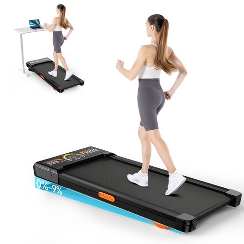 Tapis De Course, Tapis De Marche Inclinable Électrique, 1-10km/H, Pente 9%, Tapis Roulant 3.0 Hp, Avec Télécommande