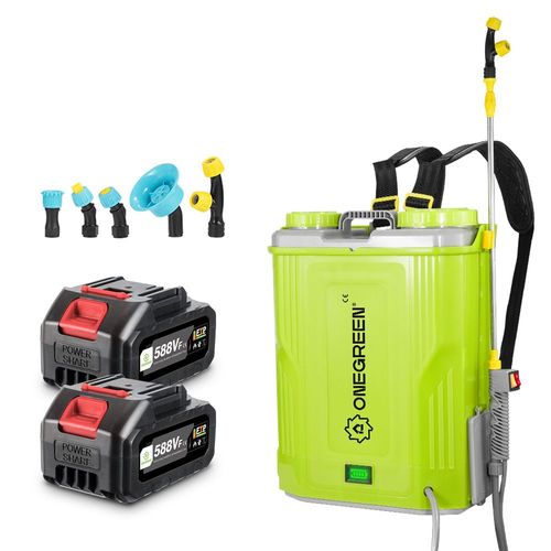 Pulvérisateur Electrique 20L, Pulvérisateur à pression 80psi - Pulvérisateur Toiture avec Lance Télescopique, 5 buses et deux batteries au lithium