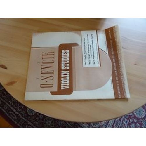 Partition Etudes Pour Violon De O. Sevcik Opus 8 (Changements De Position Et Exercices De Gammes