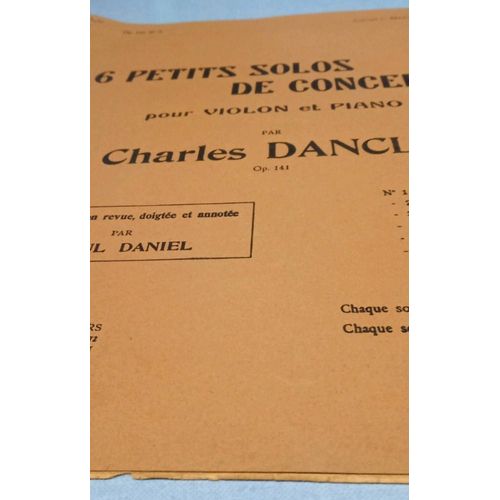 6 Petits Solos De Concerto Pour Violon Et Piano Par Charles Dancla Raoul Daniel