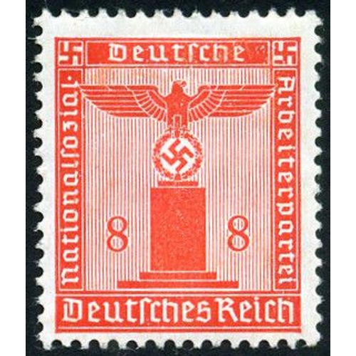 Allemagne, 3ème Reich 1942, Très Beau Timbre De Service Neuf** Luxe Yvert 121, Aigle Et Croix Gammée Sur Socle, 8pf. Orange.