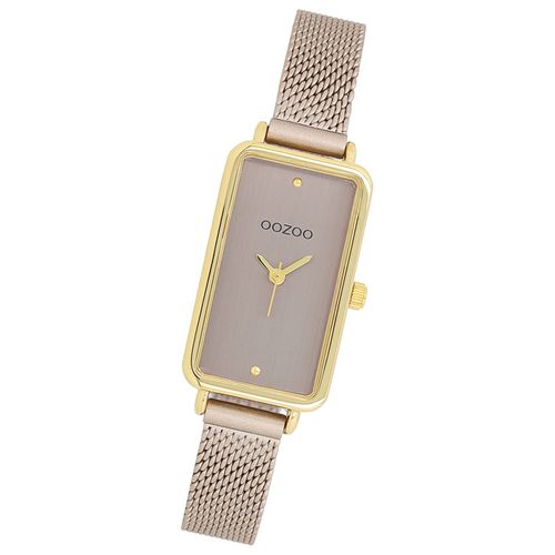 Montre-Bracelet Analogique Pour Femme «&nbspoozoo &nbsp» Marron Taupe, Bracelet En Métal Uoc11534