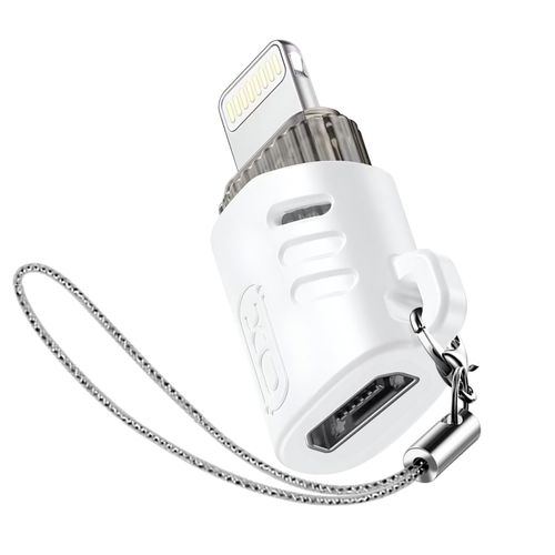 Adaptateur Micro-USB Femelle vers Lightning Mâle Design Ultra-compact XO Blanc
